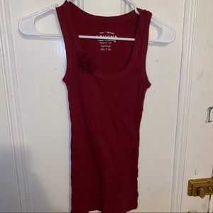Maroon Tank with Flower